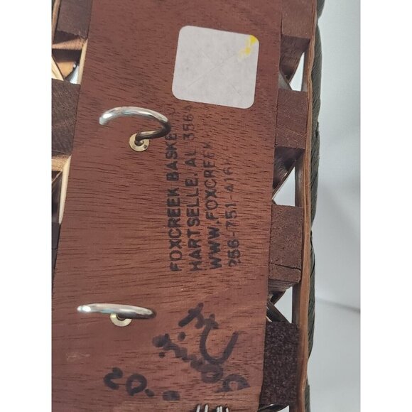 Vintage Foxcreek Basket Co Mahogany Wood Wicker 3 Tier Wall Mail Organizer - Picture 11 of 13